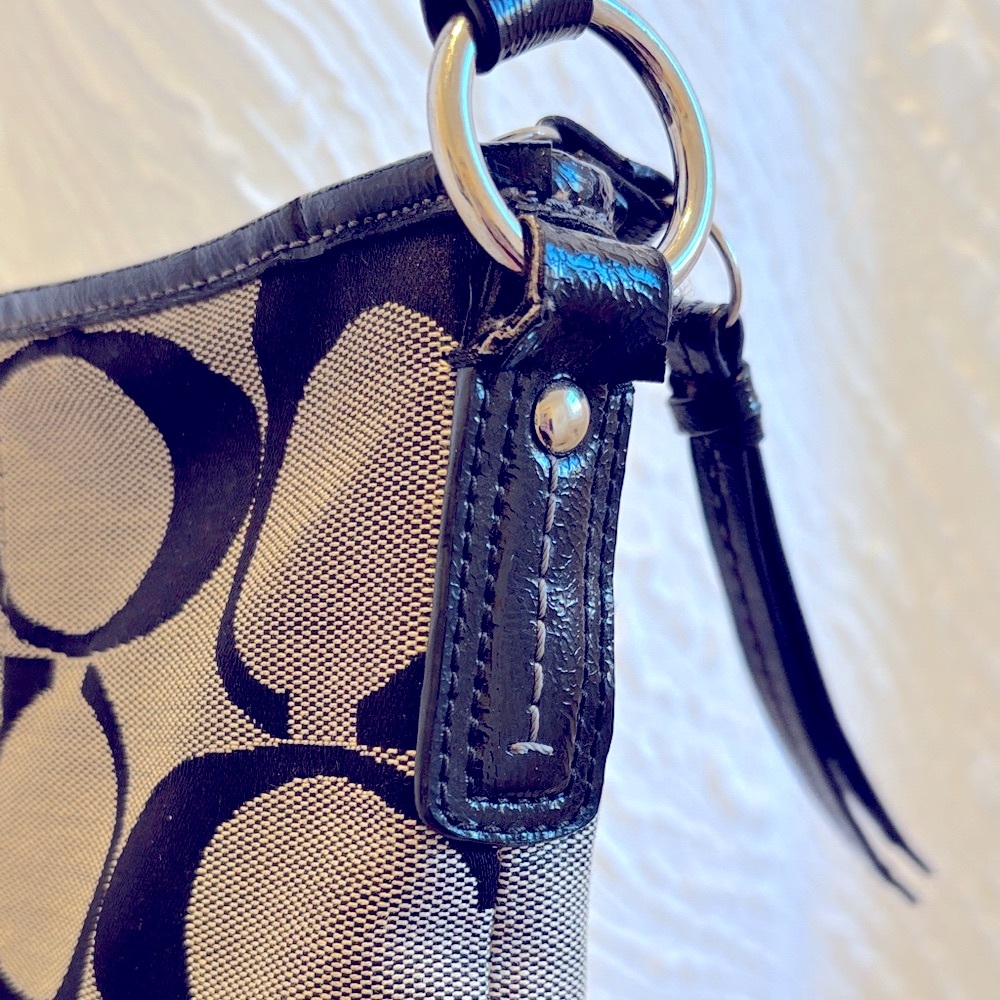 Coach Black and Gray Signature Crossbody Bag - Picture 4 of 5